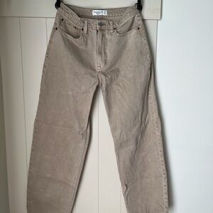 Abercrombie & Fitch High Rise Jeans in Tan